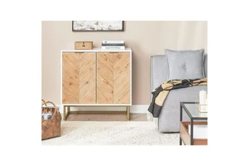 Sidebord Alaska Hvit, lyst tre, Gull - Hvit, lyst tre, Gull - Møbler - Bord - Avlastningsbord & sidobord - Lampebord & sidebord