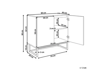 Sidebord Alaska Hvit, lyst tre, Gull - Hvit, lyst tre, Gull - Møbler - Bord - Avlastningsbord & sidobord - Lampebord & sidebord