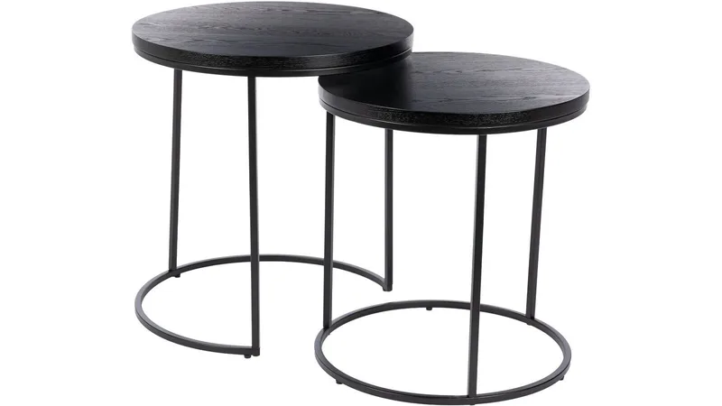Sidebord Dover ø50 / 54 cm, Svart ask