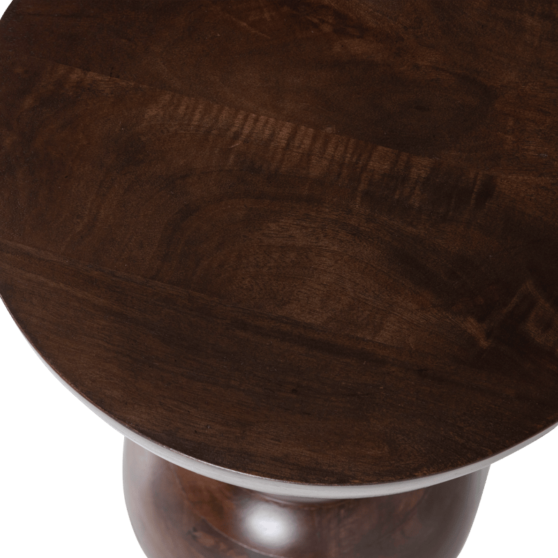 Sidebord Emel 40 cm rundt - Mørk brun - Møbler - Bord - Avlastningsbord & sidobord - Lampebord & sidebord