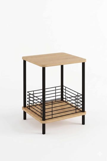 Sidebord Hanah Home Haseki (45 x 58 x 38 cm) Sapphire Oak - Sapphire Oak - Møbler - Bord - Avlastningsbord & sidobord - Brettbord og småbord