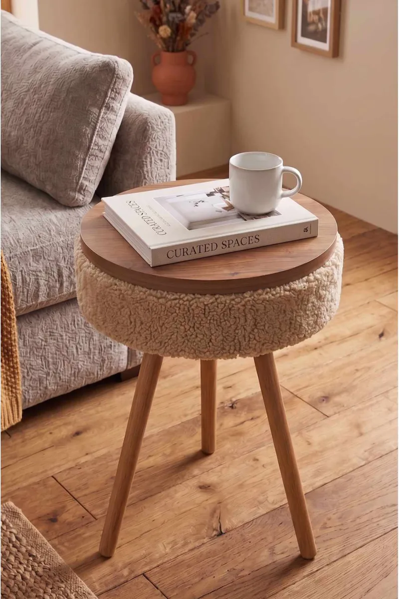 Sidebord Hanah Home Parkway Mini (Ø33 x H55 cm) Beige - Beige - Møbler - Bord - Avlastningsbord & sidobord - Brettbord og småbord