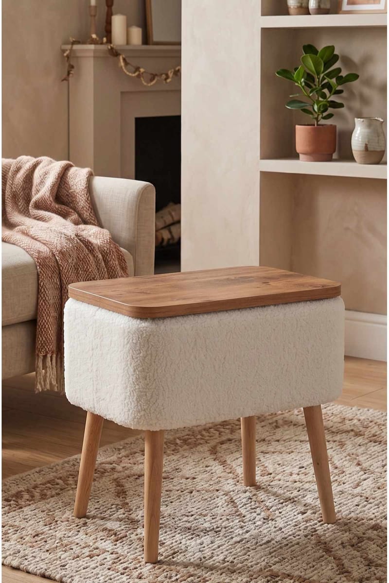 Sidebord Hanah Home Parkway Small (60 x 65 x 30 cm) Hvit - Hvit - Møbler - Bord - Avlastningsbord & sidobord - Brettbord og småbord