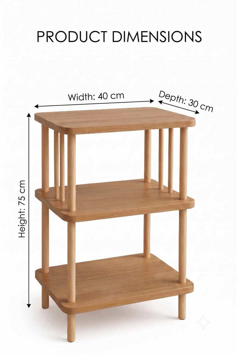 Sidebord Hanah Home Pika Tray (40 x 75 x 30 cm) Sapphire Oak - Sapphire Oak - Møbler - Bord - Avlastningsbord & sidobord - Brettbord og småbord