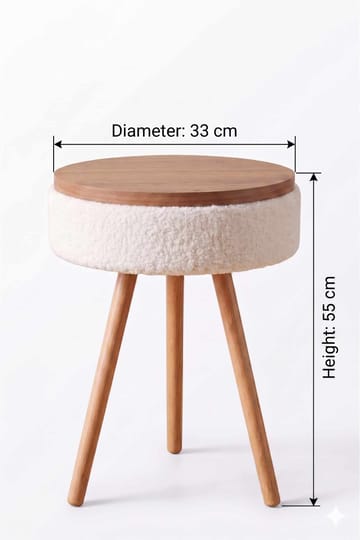 Sidebord Hanah Home Parkway Mini (Ø33 x H55 cm) Hvit - Hvit - Møbler - Bord - Avlastningsbord & sidobord - Brettbord og småbord