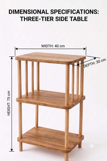 Sidebord Hanah Home Pika Tray (40 x 75 x 30 cm) Furu - Furu - Møbler - Bord - Avlastningsbord & sidobord - Brettbord og småbord