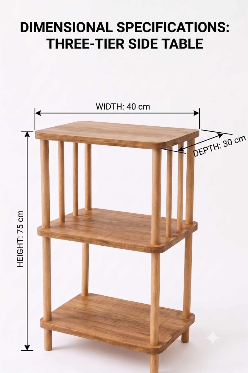 Sidebord Hanah Home Pika Tray (40 x 75 x 30 cm) Furu - Furu - Møbler - Bord - Avlastningsbord & sidobord - Brettbord og småbord
