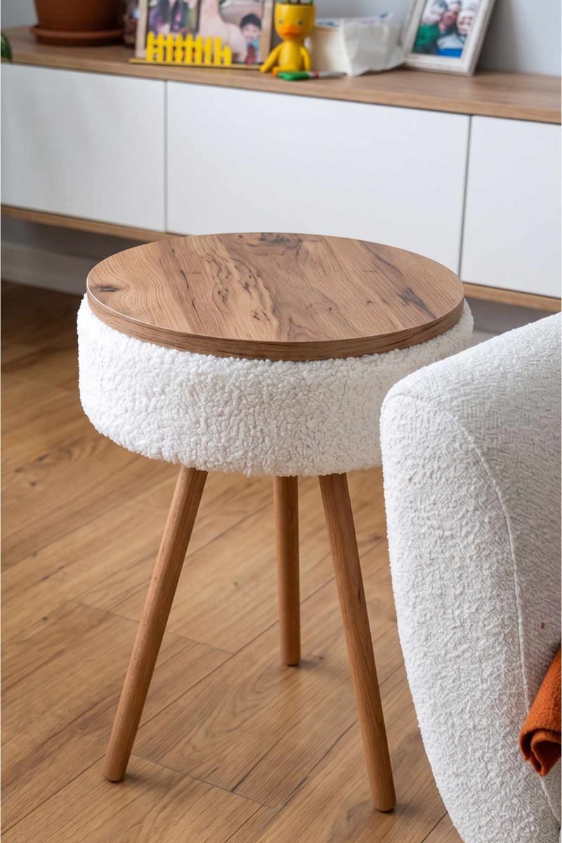 Sidebord Hanah Home Parkway Mini (Ø33 x H55 cm) Hvit - Hvit - M øbler - Bord - Avlastningsbord & sidobord - Brettbord og småbord