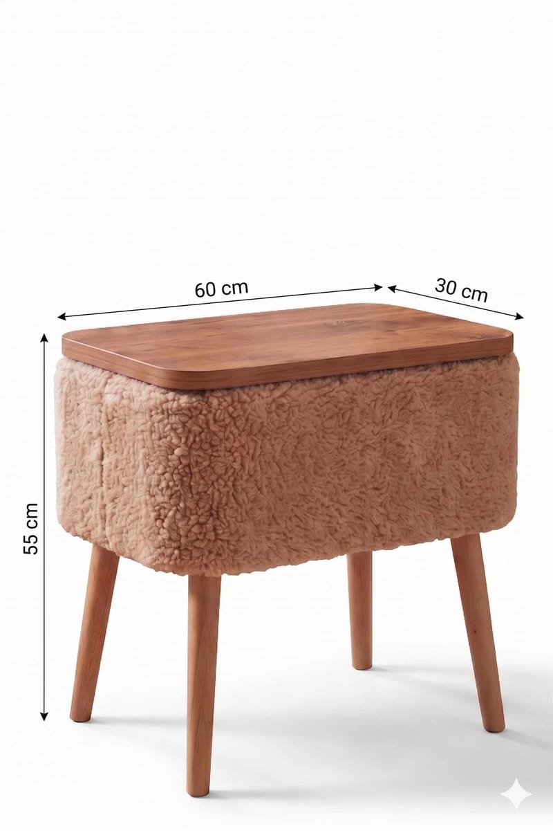 Sidebord Hanah Home Parkway Small (60 x 65 x 30 cm) Beige - Beige - Møbler - Bord - Avlastningsbord & sidobord - Brettbord og småbord