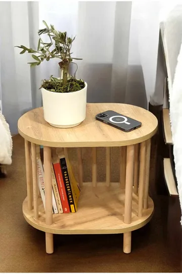 Sidebord Hanah Home Pika (45 x 43 x 30 cm) Sapphire Oak - Sapphire Oak - Møbler - Bord - Avlastningsbord & sidobord - Brettbord og småbord