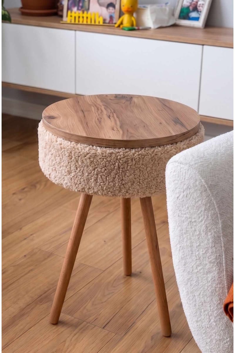 Sidebord Hanah Home Parkway Mini (Ø33 x H55 cm) Beige - Beige - Møbler - Bord - Avlastningsbord & sidobord - Brettbord og småbord