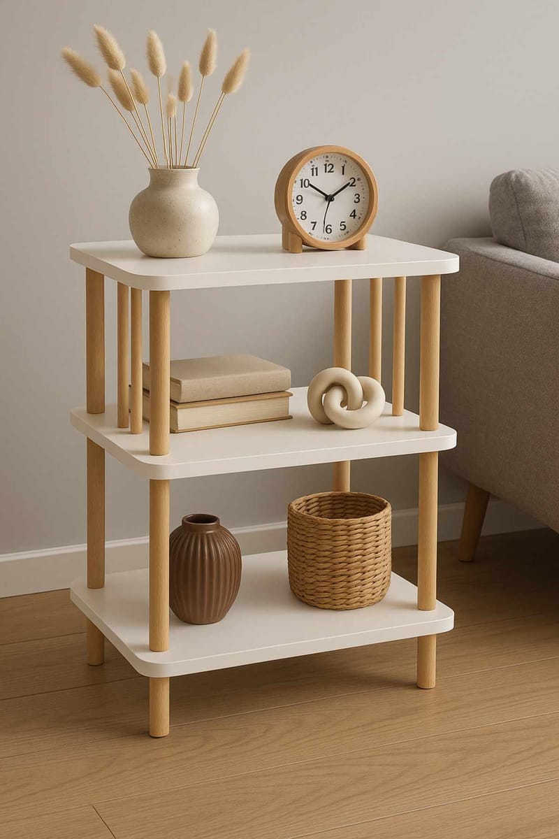 Sidebord Hanah Home Pika Tray (40 x 75 x 30 cm) Hvit - Hvit - Møbler - Bord - Avlastningsbord & sidobord - Brettbord og småbord
