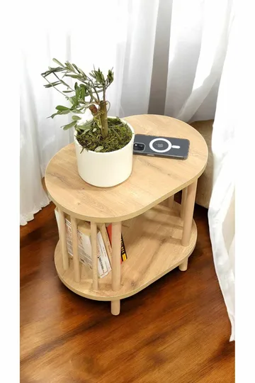 Sidebord Hanah Home Pika (45 x 43 x 30 cm) Sapphire Oak - Sapphire Oak - Møbler - Bord - Avlastningsbord & sidobord - Brettbord og småbord