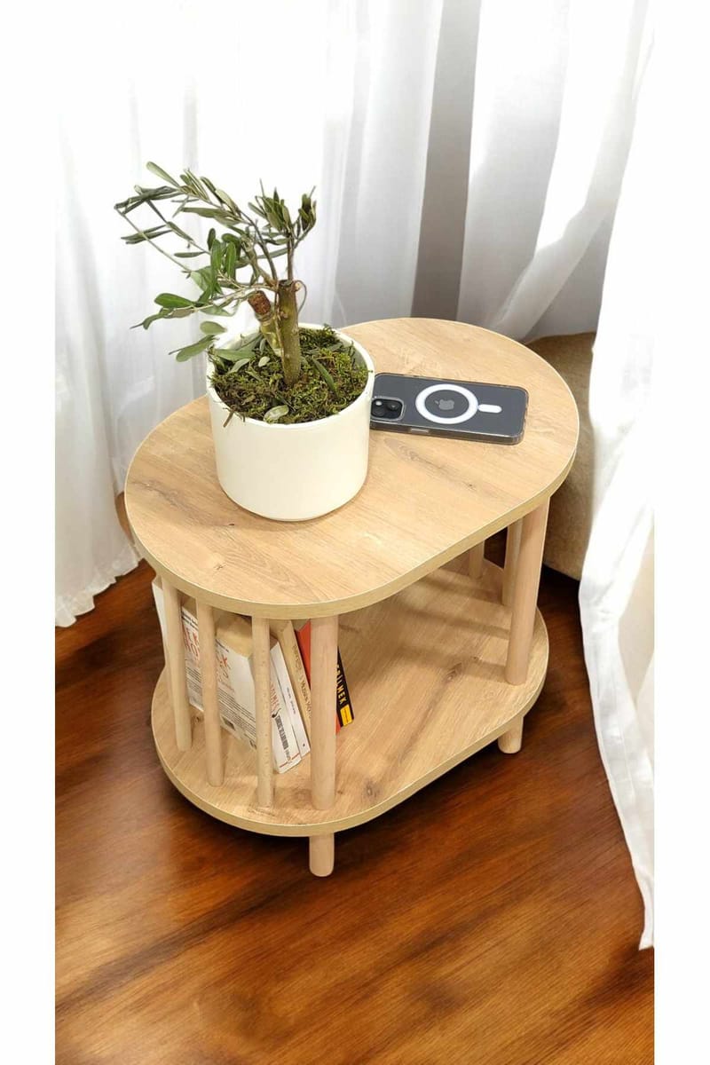 Sidebord Hanah Home Pika (45 x 43 x 30 cm) Sapphire Oak - Sapphire Oak - Møbler - Bord - Avlastningsbord & sidobord - Brettbord og småbord