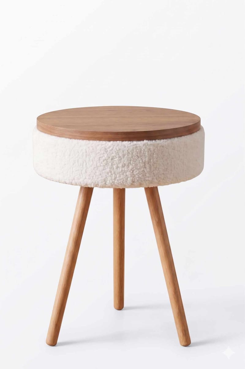 Sidebord Hanah Home Parkway Mini (Ø33 x H55 cm) Hvit, Hvit