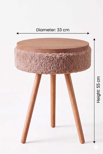 Sidebord Hanah Home Parkway Mini (Ø33 x H55 cm) Beige - Beige - Møbler - Bord - Avlastningsbord & sidobord - Brettbord og småbord