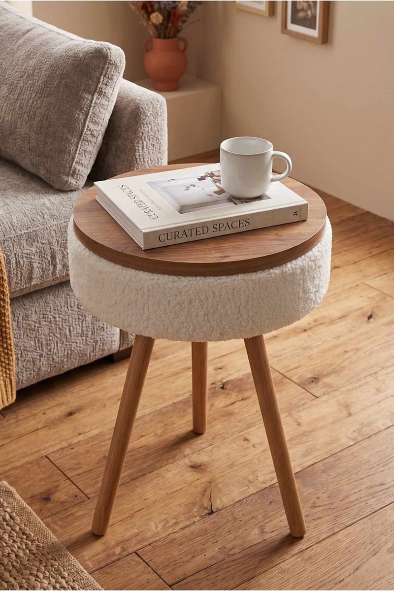 Sidebord Hanah Home Parkway Mini (Ø33 x H55 cm) Hvit - Hvit - Møbler - Bord - Avlastningsbord & sidobord - Brettbord og småbord
