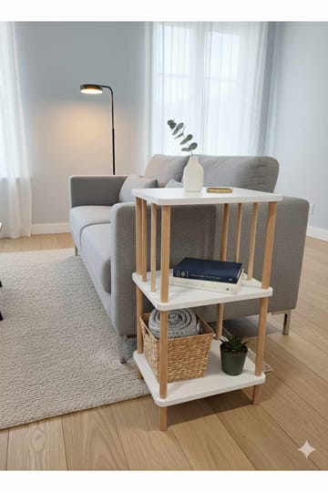 Sidebord Hanah Home Pika Tray (40 x 75 x 30 cm) Hvit - Hvit - Møbler - Bord - Avlastningsbord & sidobord - Brettbord og småbord