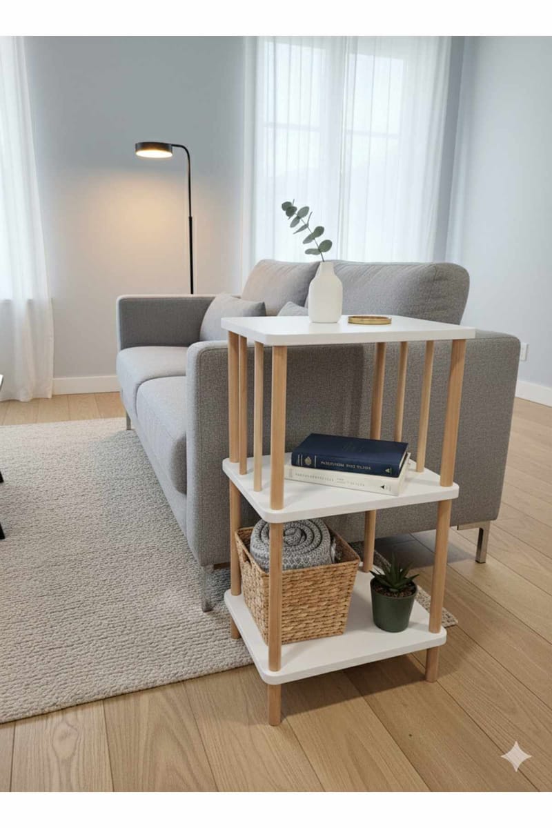 Sidebord Hanah Home Pika Tray (40 x 75 x 30 cm) Hvit - Hvit - Møbler - Bord - Avlastningsbord & sidobord - Brettbord og småbord