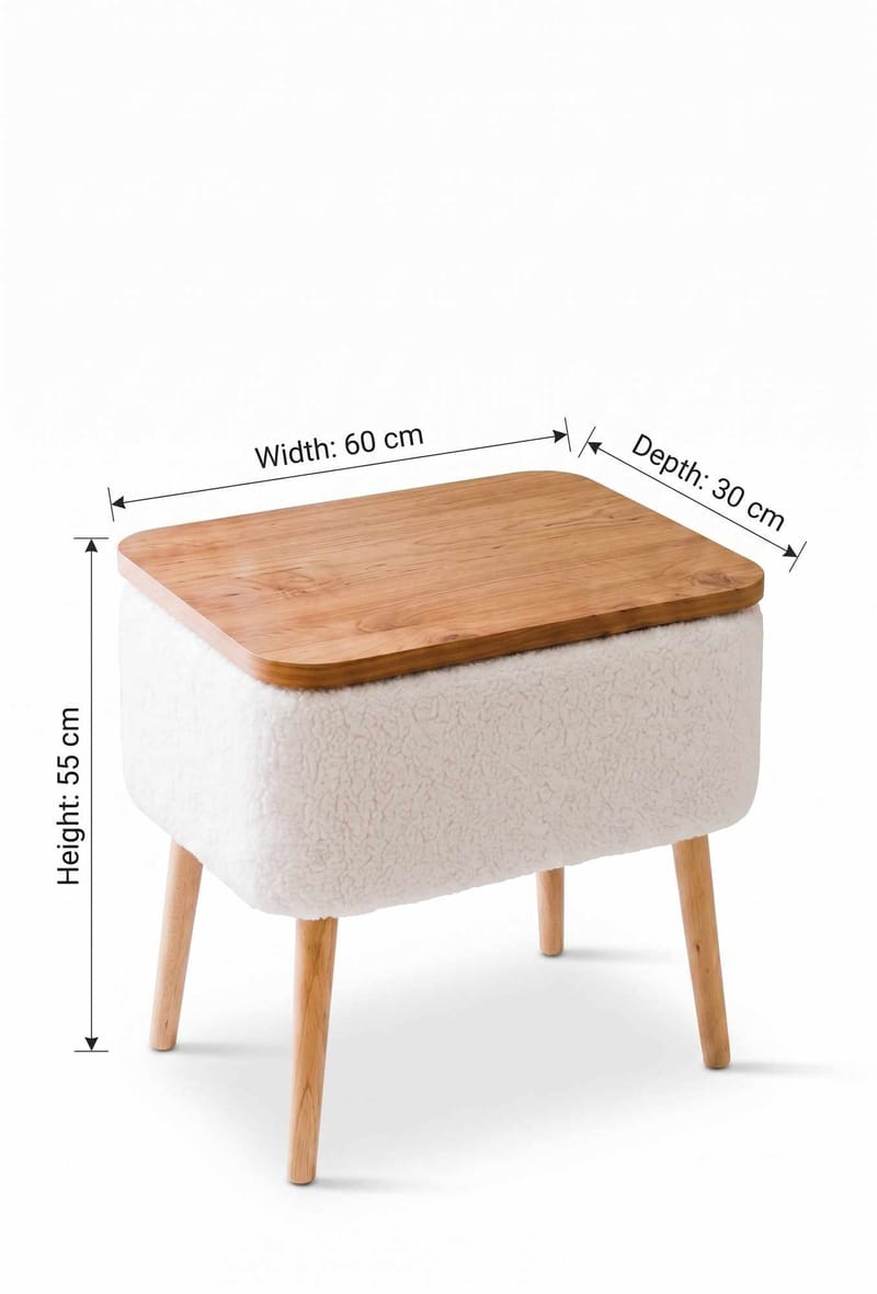 Sidebord Hanah Home Parkway Small (60 x 65 x 30 cm) Hvit - Hvit - Møbler - Bord - Avlastningsbord & sidobord - Brettbord og småbord