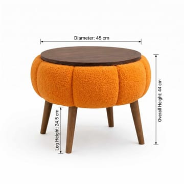 Sidebord Homitis Papatya (Ø45 x H44 cm) Oransje - Møbler - Bord - Avlastningsbord & sidobord - Brettbord og småbord
