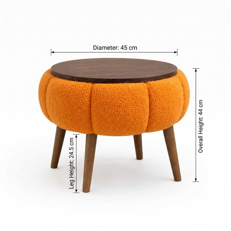 Sidebord Homitis Papatya (Ø45 x H44 cm) Oransje - Møbler - Bord - Avlastningsbord & sidobord - Brettbord og småbord