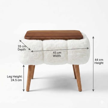 Sidebord Homitis Papatya (45 x 44 x 35 cm) Hvit - Møbler - Bord - Avlastningsbord & sidobord - Brettbord og småbord