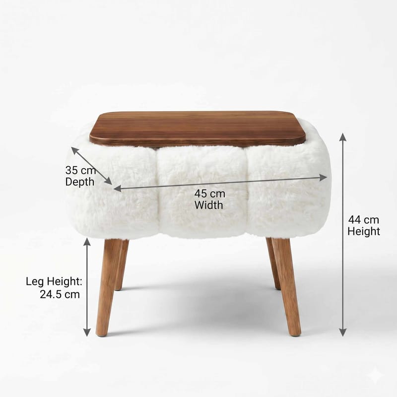 Sidebord Homitis Papatya (45 x 44 x 35 cm) Hvit - Møbler - Bord - Avlastningsbord & sidobord - Brettbord og småbord
