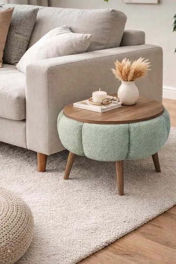 Sidebord Homitis Papatya (Ø45 x H44 cm) Grønn - Møbler - Bord - Avlastningsbord & sidobord - Brettbord og småbord