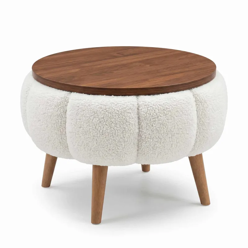 Sidebord Homitis Papatya (Ø45 x H44 cm) Hvit
