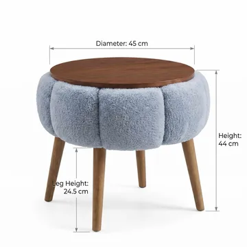 Sidebord Homitis Papatya (Ø45 x H44 cm) Grå - Møbler - Bord - Avlastningsbord & sidobord - Brettbord og småbord