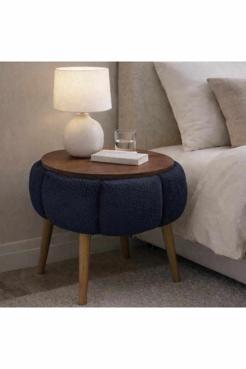 Sidebord Homitis Papatya (Ø45 x H44 cm) Antrasitt - Møbler - Bord - Avlastningsbord & sidobord - Brettbord og småbord
