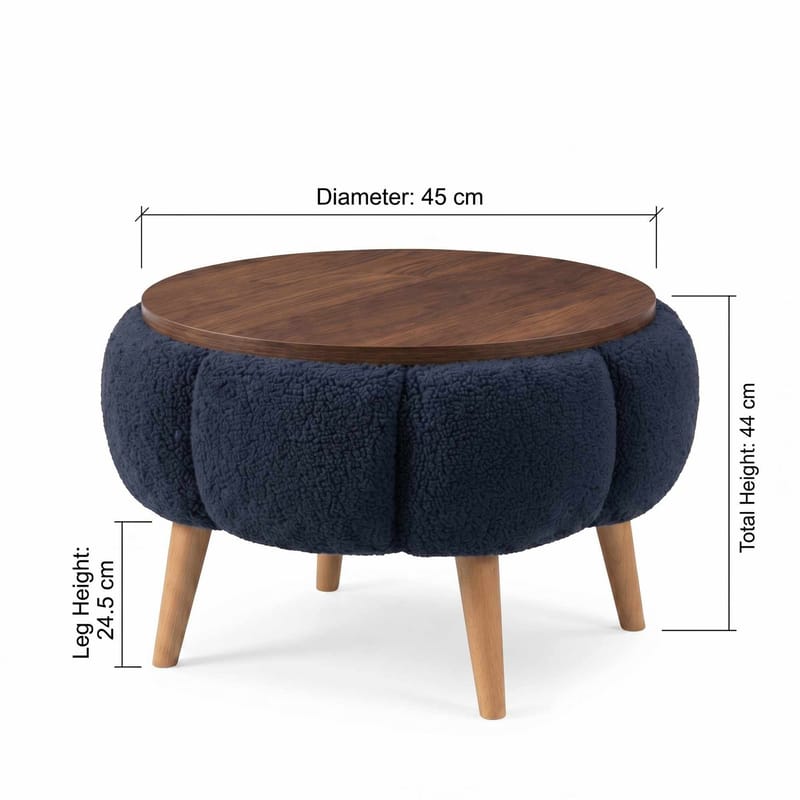 Sidebord Homitis Papatya (Ø45 x H44 cm) Antrasitt - Møbler - Bord - Avlastningsbord & sidobord - Brettbord og småbord