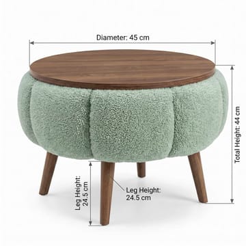 Sidebord Homitis Papatya (Ø45 x H44 cm) Grønn - Møbler - Bord - Avlastningsbord & sidobord - Brettbord og småbord