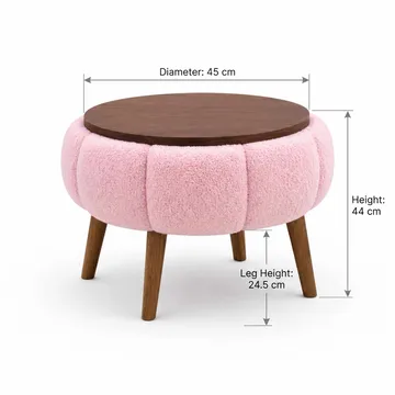Sidebord Homitis Papatya (Ø45 x H44 cm) Rosa - Møbler - Bord - Avlastningsbord & sidobord - Brettbord og småbord