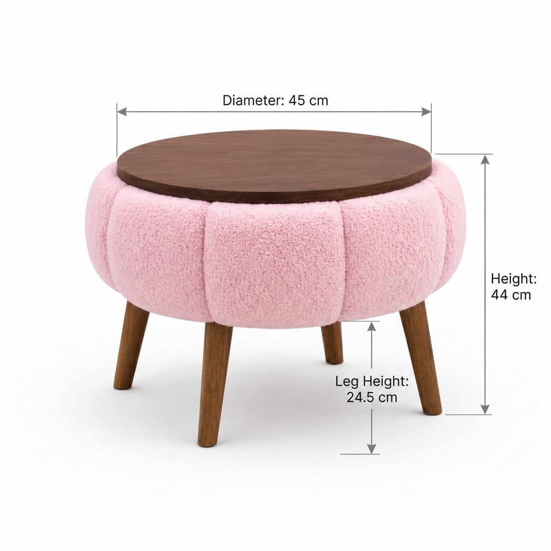 Sidebord Homitis Papatya (Ø45 x H44 cm) Rosa - Møbler - Bord - Avlastningsbord & sidobord - Brettbord og småbord