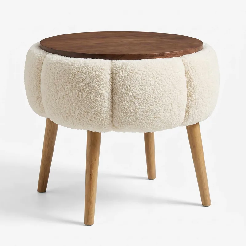 Sidebord Homitis Papatya (Ø45 x H44 cm) Cream