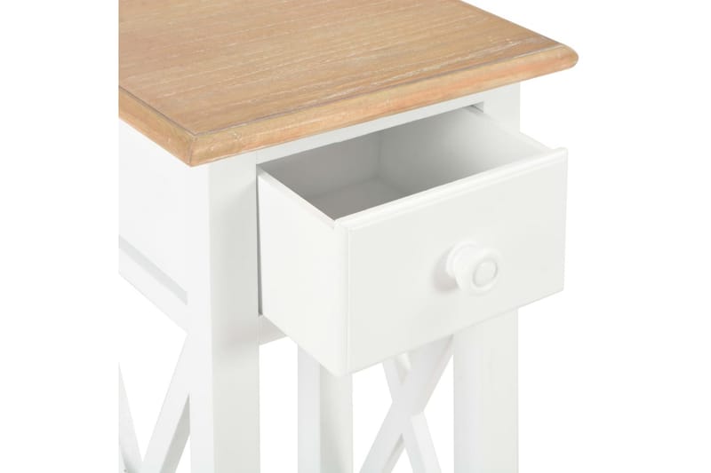 Sidebord hvit 27x27x65,5 cm tre - Hvit - Brettbord og småbord - Lampebord & sidebord