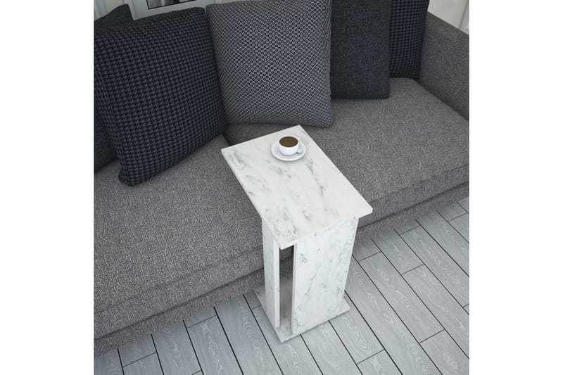 Sidebord Kyrkbyn - Hvit/Marmor - Lampebord & sidebord - Brettbord og småbord