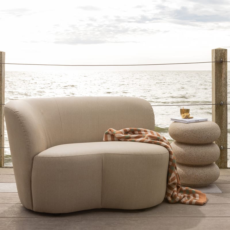 Sidebord Laurel 40 cm rundt - Beige - Møbler - Bord - Avlastningsbord & sidobord - Lampebord & sidebord