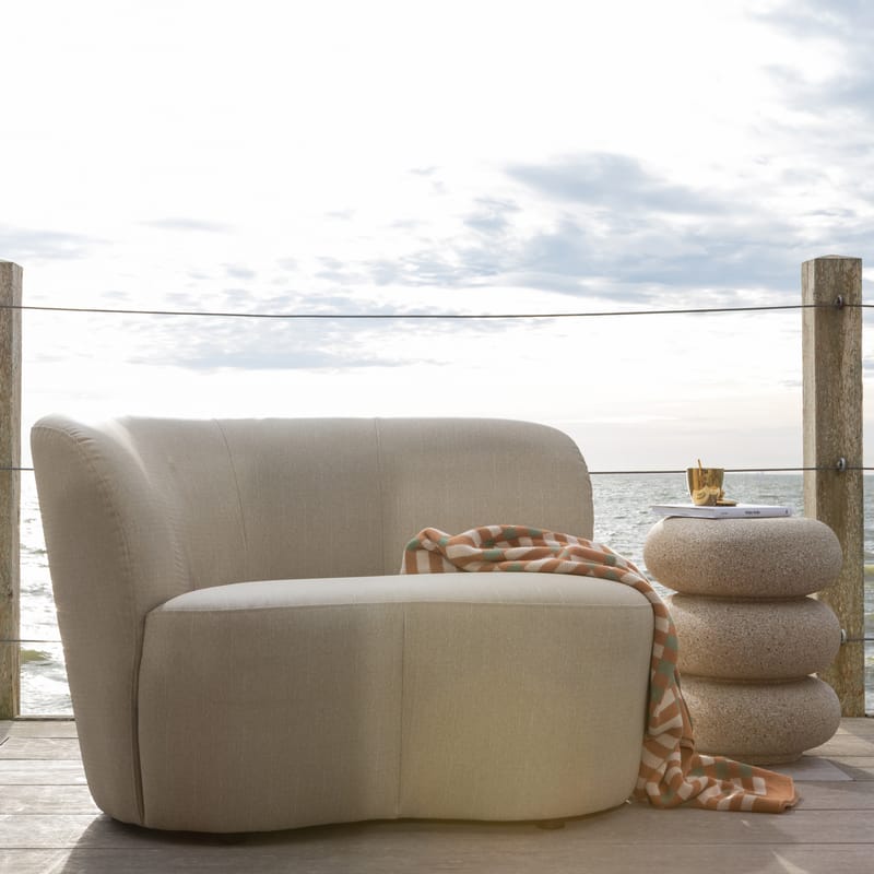 Sidebord Laurel 40 cm rundt - Beige - Møbler - Bord - Avlastningsbord & sidobord - Lampebord & sidebord