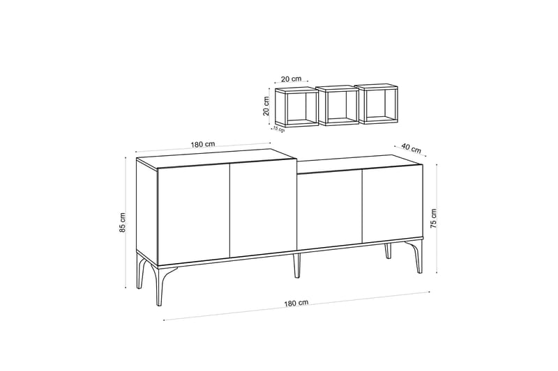 Sidebord Magneda 180 cm - Konsollbord & gangbord - Avlastningsbord & sidobord - Entreoppbevaring