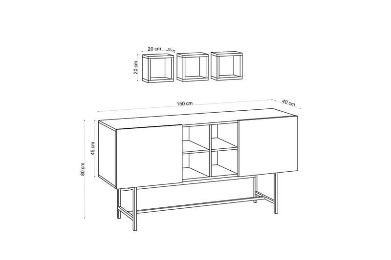 Sidebord Odetta 150 cm - Konsollbord & gangbord - Avlastningsbord & sidobord - Entreoppbevaring