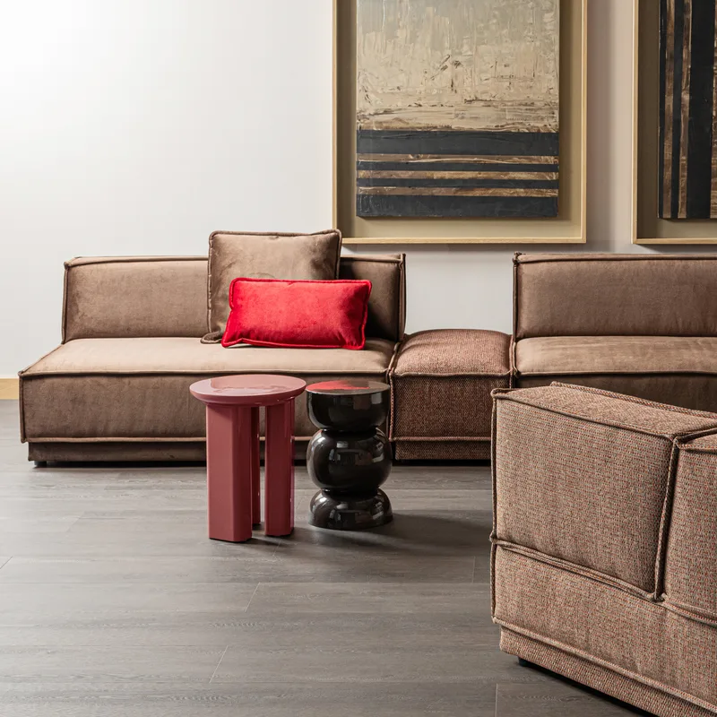 Sidebord Orivo 40 cm rundt - Rød/Rosa - Møbler - Bord - Avlastningsbord & sidobord - Lampebord & sidebord