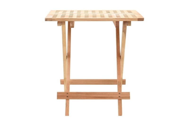 Sidebord sammenleggbart heltre valnøtt 50x50x49 cm - Brun|Beige - Lampebord & sidebord - Brettbord og småbord