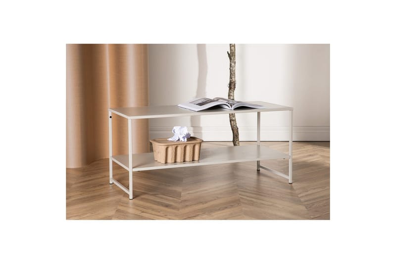 Sidebord Staal - Beige, 102x43x45 - Møbler - Bord - Avlastningsbord & sidobord - Lampebord & sidebord