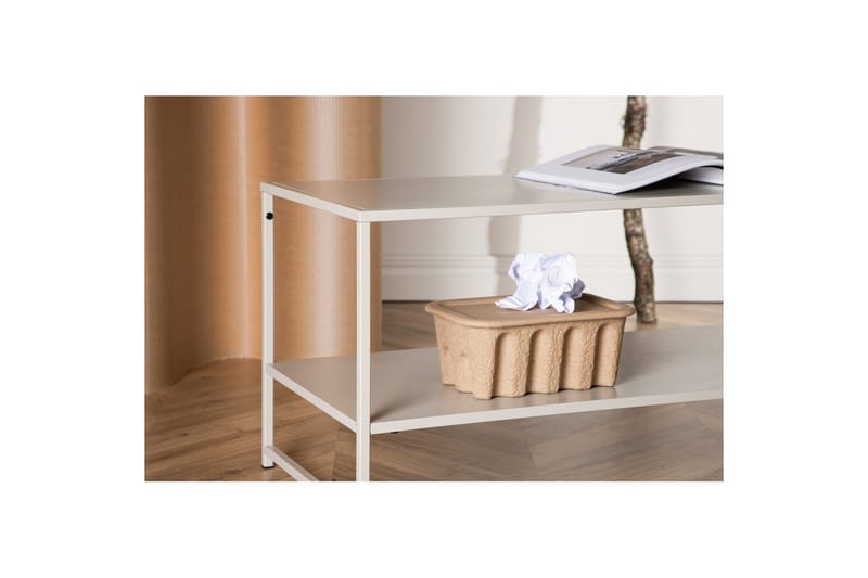 Sidebord Staal - Beige, 102x43x45 - Møbler - Bord - Avlastningsbord & sidobord - Lampebord & sidebord