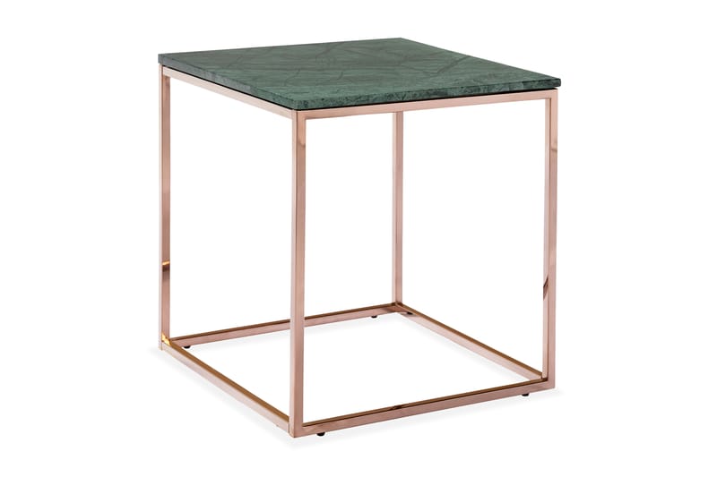 Sidebord Titania 45 cm Marmor - Grønn|Kobber - Marmorbord - Lampebord & sidebord - Brettbord og småbord