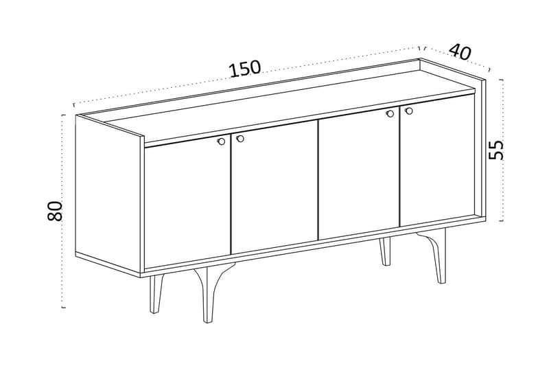 Sidebord Urgby 150x80 cm - Hvit - Konsollbord & gangbord - Avlastningsbord & sidobord - Entreoppbevaring