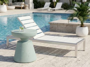 Sidebord utendørs Mincio 45 cm terrazzoeffekt - Grønn - Hagemøbler & utemiljø - Hagebord - Sidebord utendørs